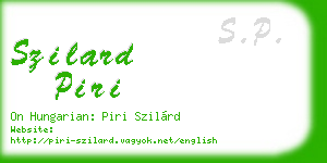 szilard piri business card